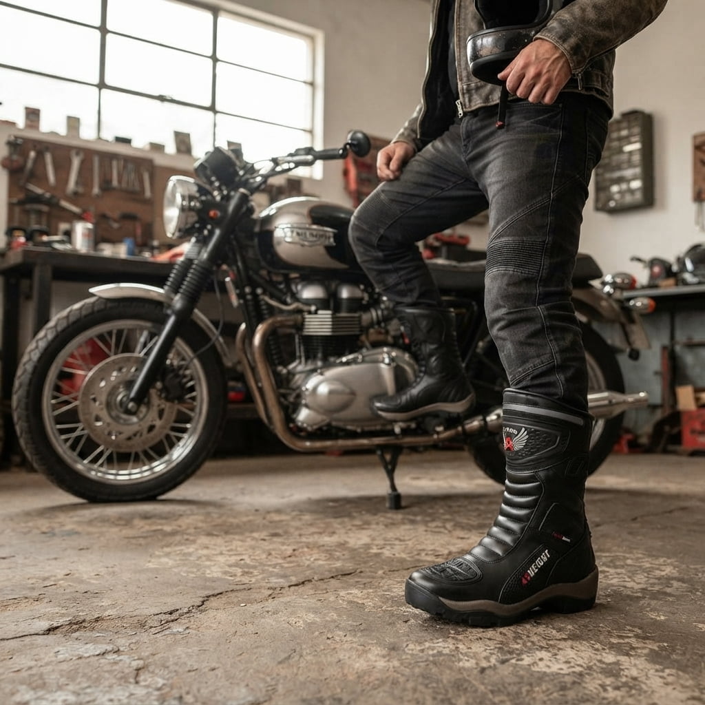 Botas masculinas para motociclista Atron Shoes na Lux Motos