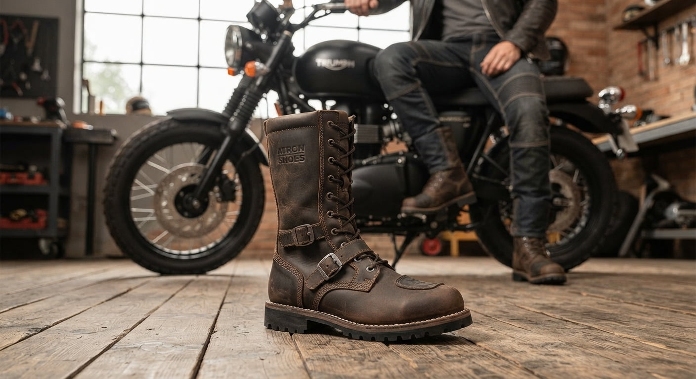 Botas Atron Shoes masculinas para motociclista na Lux Motos