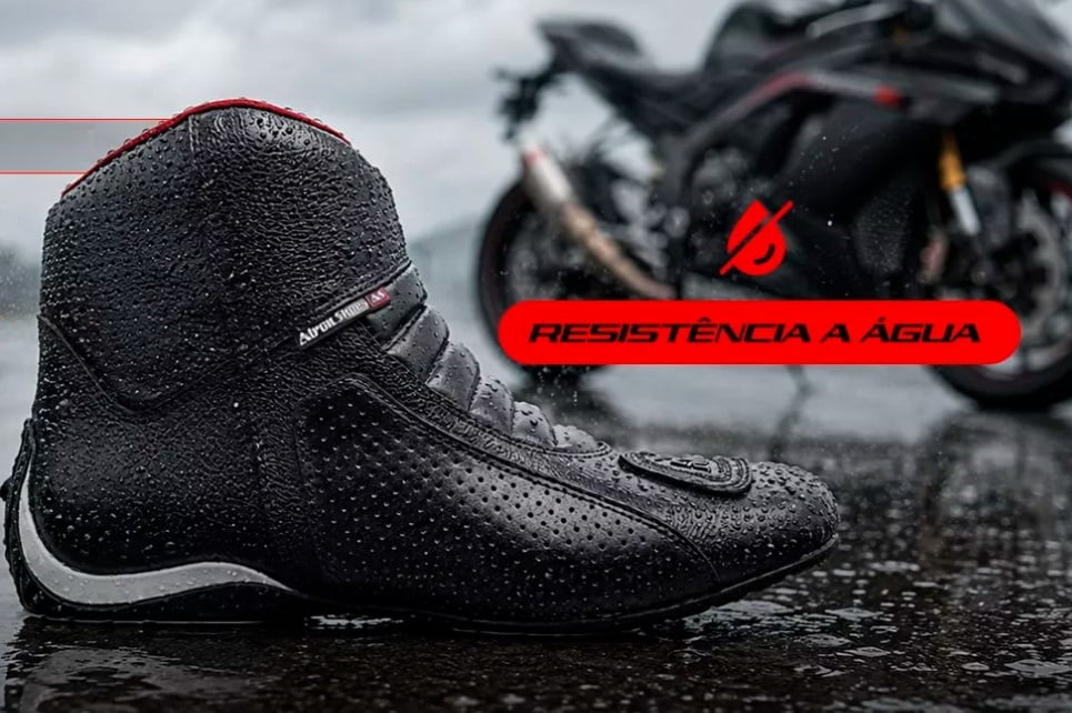 Bota para motociclista resistente à àgua Atron Shoes na lux Motos
