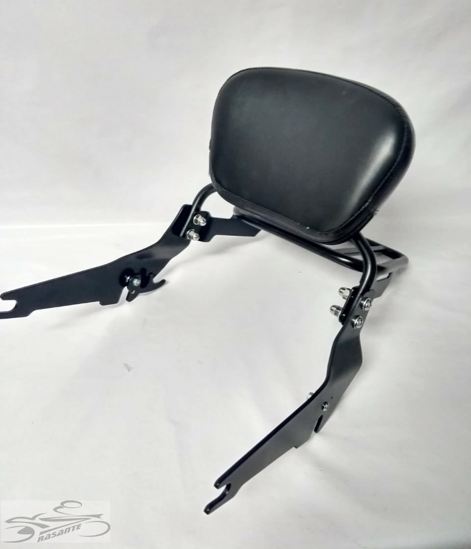 Sissy Bar Harley Street Bob Baixo Encosto com Grade Preto Cromado