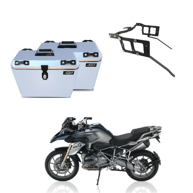 Baú Bauleto Lateral Alumínio BMW R 1200 GS / BMW R1200 GS com Suporte Lateral