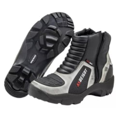 Bota Motociclista AS-HIGHT Cano Curto com Aumento 9 cm  Branco