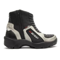 Bota Motociclista AS-HIGHT solado 9 cm Cano Curto Branco 