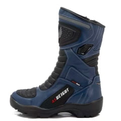 Bota Motociclista AS-HIGHT Solado 9 cm Cano Alto Azul