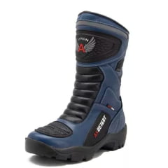 Bota Motociclista AS-HIGHT Solado 9 cm Cano Alto Azul