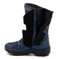 Bota Motociclista AS-HIGHT Solado 9 cm Cano Alto Azul