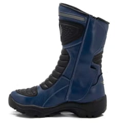 Bota Motociclista AS-HIGHT Solado 9 cm Cano Alto Azul