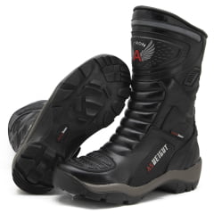Bota Motociclista AS-HIGHT Cano Alto com Aumento 9 cm Preta Bota Motociclista AS-HIGHT Cano Alto com Aumento 9 cm Preta
