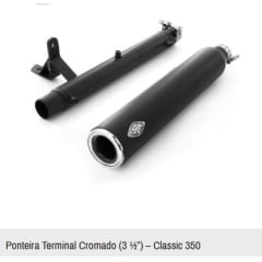Ponteira Classic 350 Royal Enfield Terminal Cromado Torbal Corte Reto