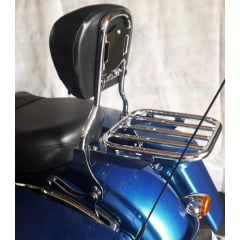 Sissy Bar Softail Street Bob Harley Davidson Encosto com Grade 2018 2019 Preto Cromado Sissy Bar Softail Street Bob Harley Davidson Encosto com Grade 2018 2019 Preto Cromado